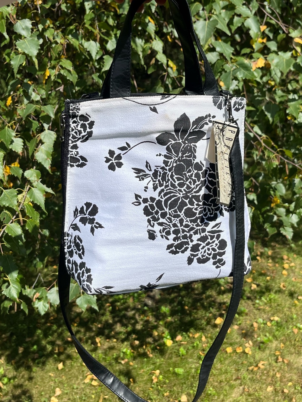 Y2K NWT Reversible Convertible Cotton Floral Crossbody Purse Handbag Minimal
